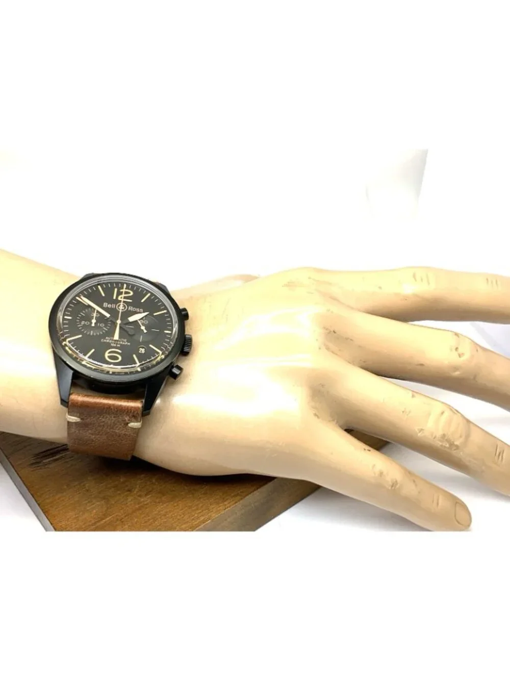 Bell & Ross Men's Watch BR126 Swiss Automatic Chronograph Black Dial Leather
